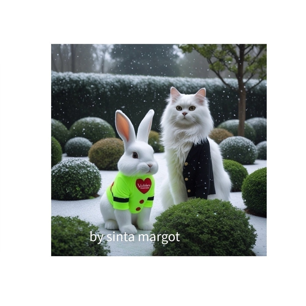 HANDCRAFTED digital art by me of fur babies as a high quality color print NWT